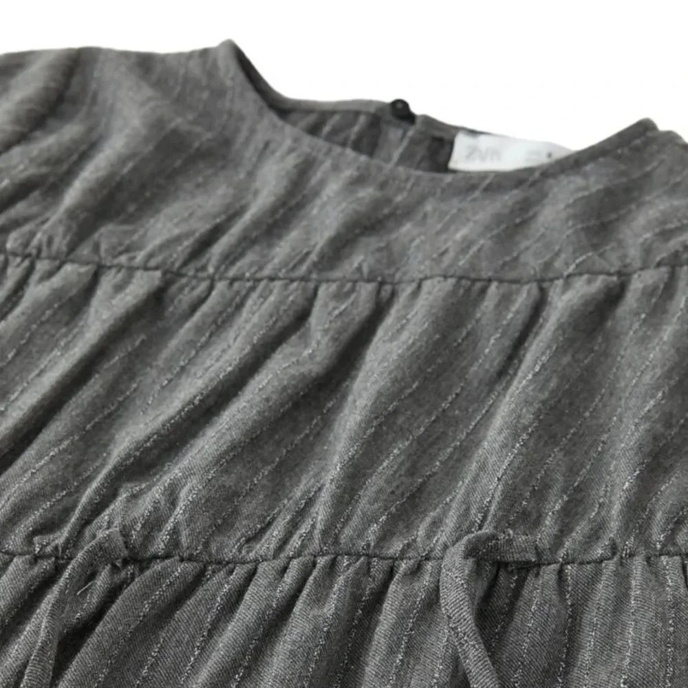 ZARA Kids | Anthracite Gray | PINSTRIPE DRESS